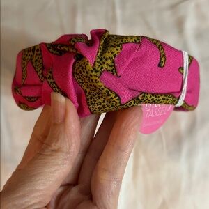 Tiny Tassel Pink Leopard Print Headband